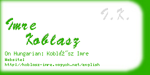 imre koblasz business card